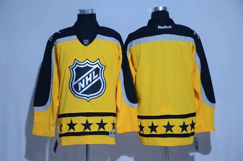 2017 NHL blank  yellow customized All Star jerseys